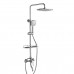 Смеситель Rossinka RS29-46 для ванны и душа с регулируемой высотой штанги, поворотным изливом и лейкой "Тропический дождь"